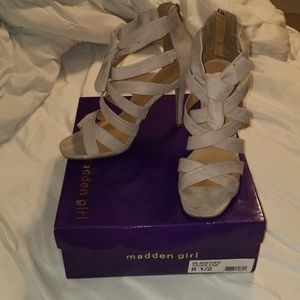 Madden Girl Taupe Strappy Heels